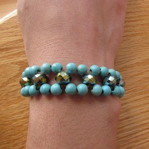 Handmade Blue Beaded Bracelet